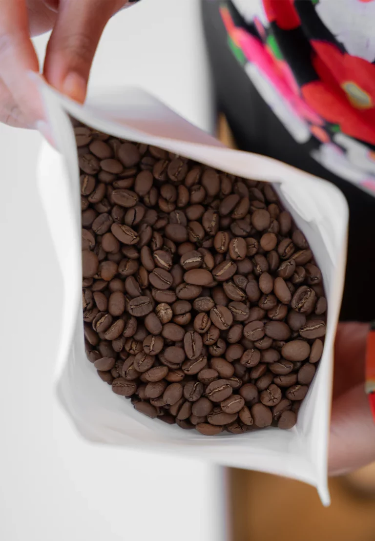 Koffiebonen in zak